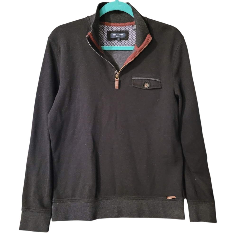Ted Baker 1/4 zip black pullover - M (3)            N36